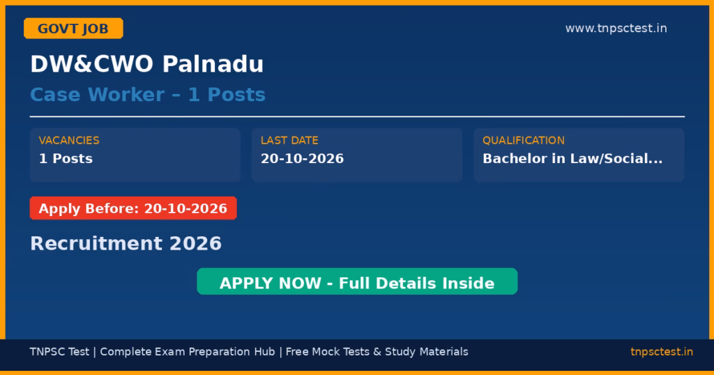 DW&CWO Palnadu Case Worker – 1 Posts Recruitment 2026
