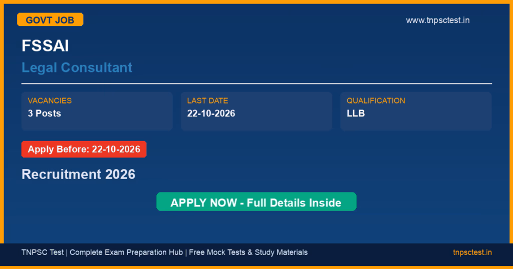 FSSAI Legal Consultant Recruitment 2026
