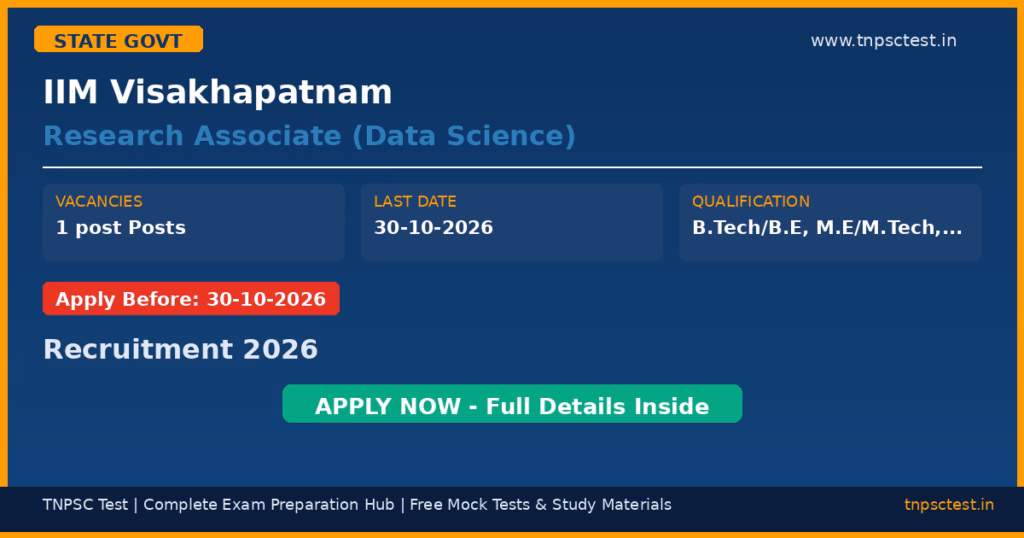 IIM Visakhapatnam Research Associate (Data Science) Recruitment 2026