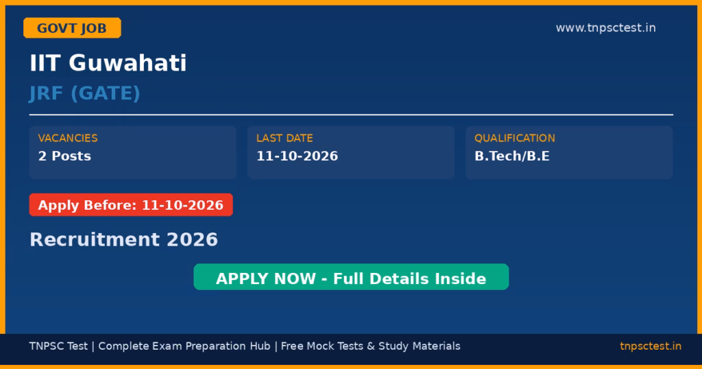 IIT Guwahati JRF (GATE) Recruitment 2026
