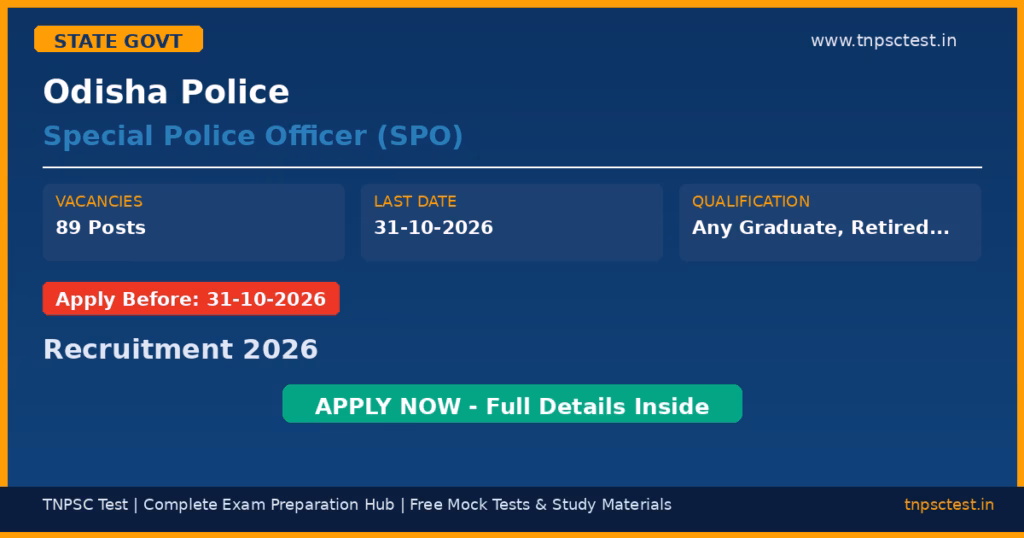 Odisha Police Special Police Officer (SPO) Recruitment 2026