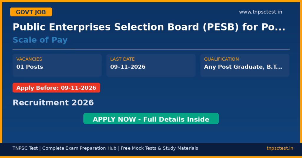 Public Enterprises Selection Board (PESB) for Power Finance Corporation Limited (PFC) Scale of Pay Recruitment 2026