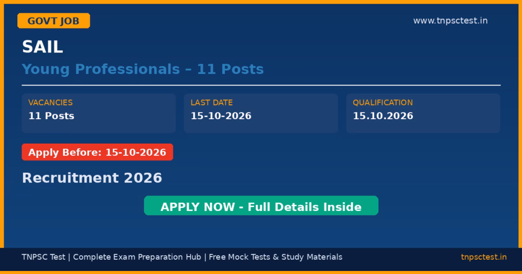 SAIL Young Professionals – 11 Posts Recruitment 2026