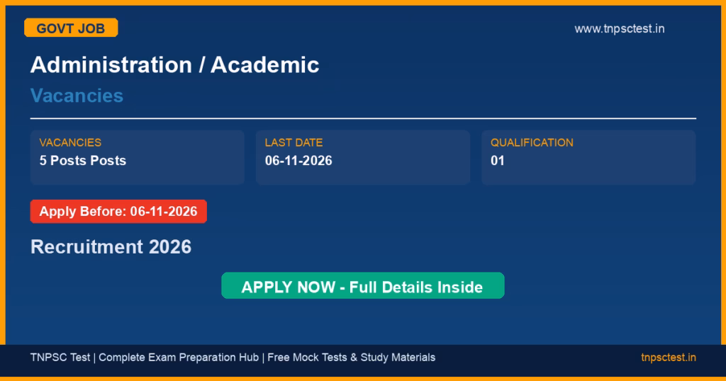Administration / Academic Vacancies Recruitment 2026